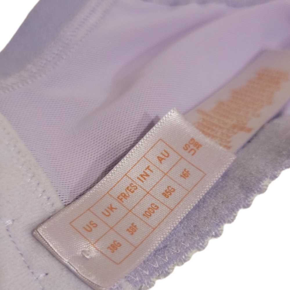 Savage X Fenty NWT Flocked Logo Unlined Bra Purple 38G - Picture 7 of 7